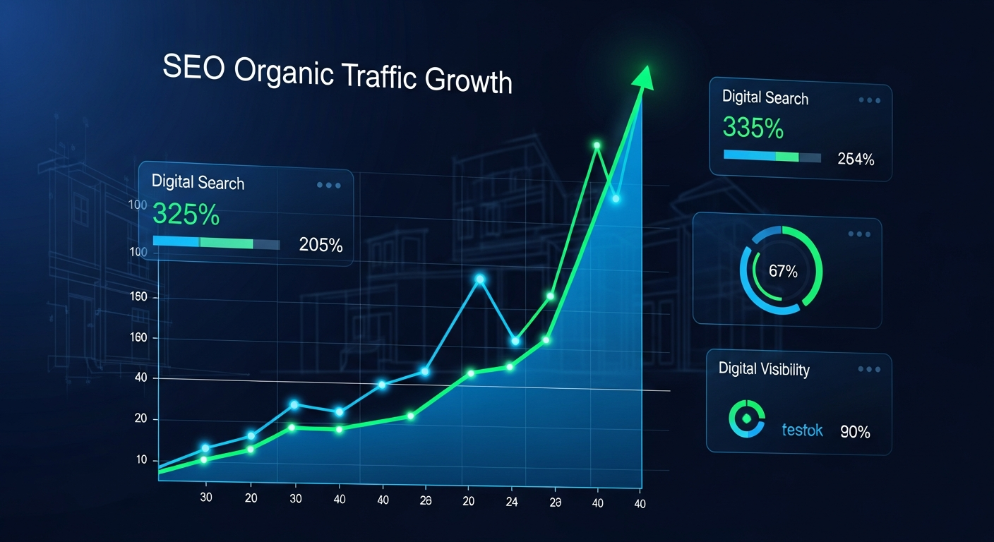 SEO organic traffic growth chart