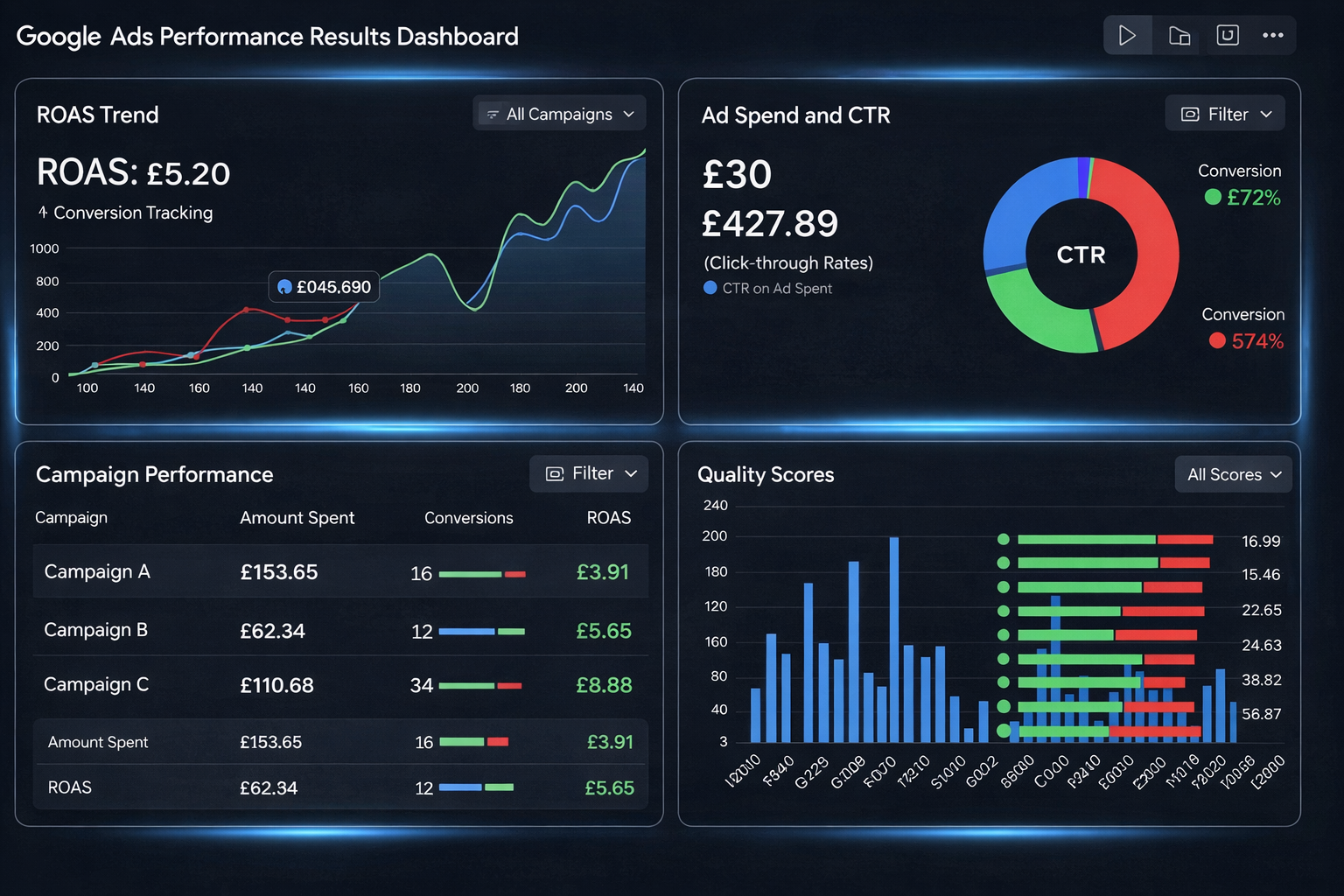 Google Ads Performance Results Dashboard