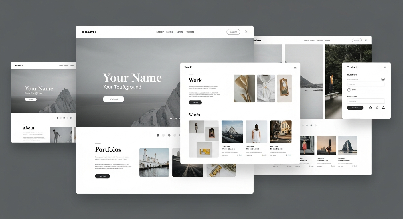 Modern single page website layout mockup