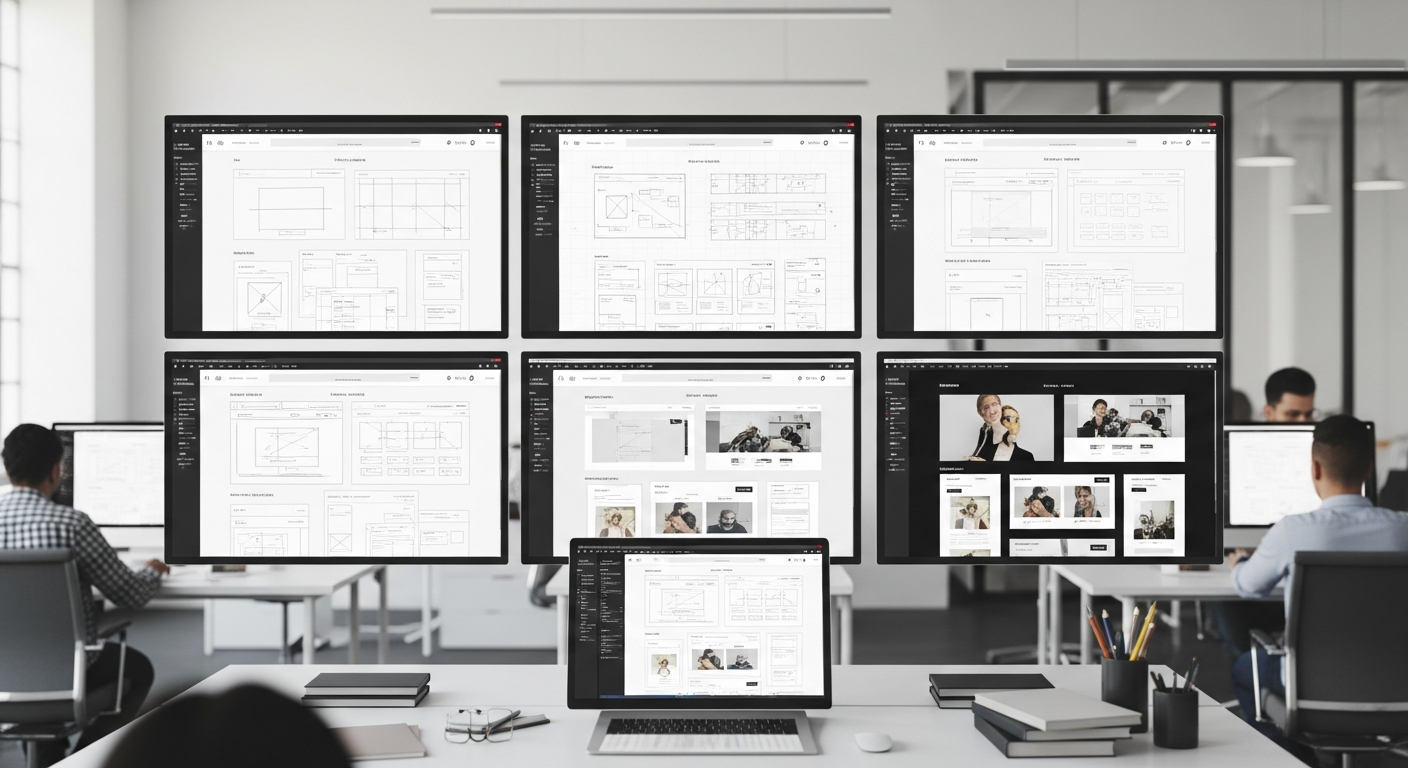 Website wireframe planning and UI design strategy